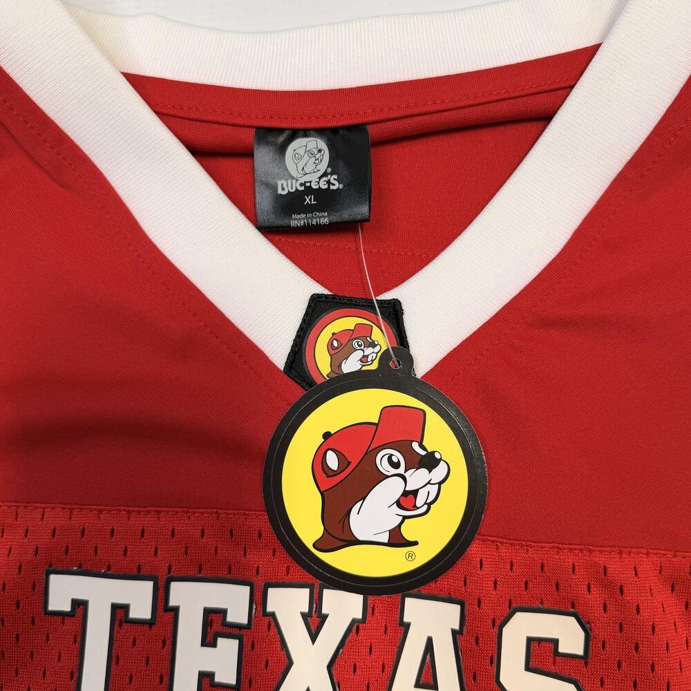 Buc-ee's Football Jersey Mens XL Red Texas 82 V Neck Mesh Lightweight Game - Picture 6 of 8